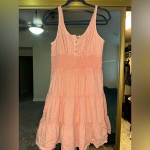 Lucky Brand Pink Sleeveless Sundress with Tiered Skirt